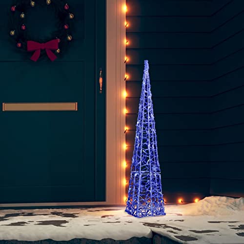 Tidyard LED Leuchtkegel Weihnachtsbeleuchtung Weihnachtsdeko Weihnachten Dekorationsleuchte Lichterpyramide Acryl Deko Blau 90 cm von Tidyard