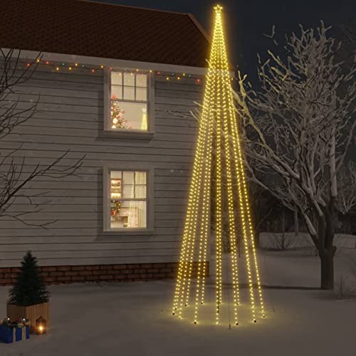 Tidyard LED-Weihnachtsbaum mit Erdnägeln, Christbaumbeleuchtung, LED Weihnachtsbaumbeleuchtung, Lichteffekten mit 8 verschiedenen, Warmweiß 1134 LEDs 800 cm von Tidyard