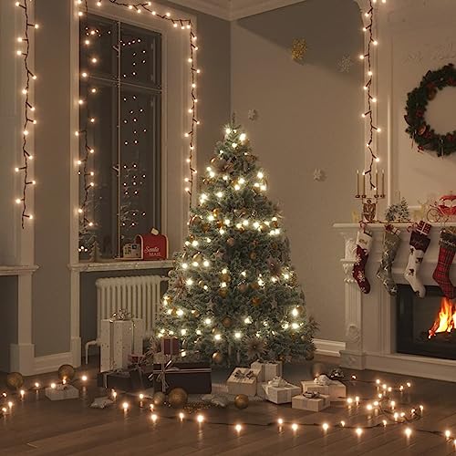 Tidyard Lichterkette mit 300 LEDs, Christbaumbeleuchtung Weihnachtsbaum Lichternetz Baumvorhang Weihnachtsdeko Weihnachtsbaumbeleuchtung, 30 m 8 Lichteffekte Warmweiß von Tidyard