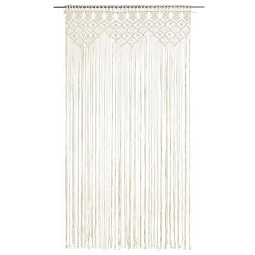 Tidyard Makramee Vorhang Handgefertigt Wandbehang Tapestry Dekovorhang Türvorhang Fenstervorhang Hochzeit Hintergrund 140x240cm Baumwolle von Tidyard