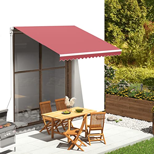 Tidyard Markisenbespannung Sonnenschutz Markisenstoff Markise Balkon Sonnenmarkise Canvas Markisentuch Segeltuch Markisen Tuch Markise UV-resistent Wasserabweisend Burgunderrot 3x2,5 m von Tidyard