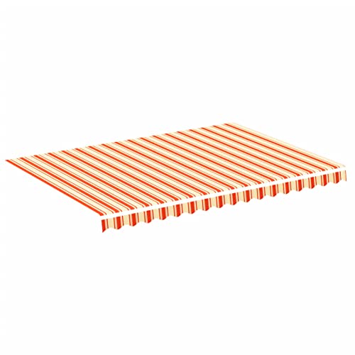 Tidyard Markisenstoff Sonnenschutz | Ersatzstoff Markisenbespannung | aus Polyester mit PU-Beschichtung | ohne Rahmen, Gelb und Orange 3,5x2,5 m von Tidyard