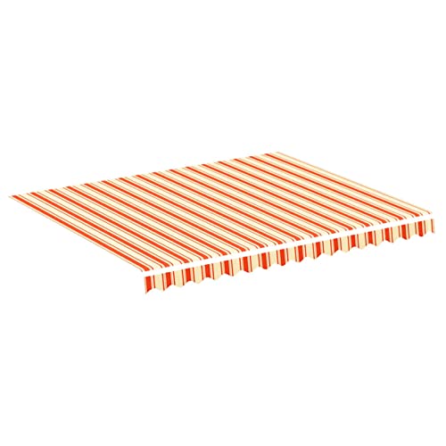 Tidyard Markisenstoff Sonnenschutz | Ersatzstoff Markisenbespannung | aus Polyester mit PU-Beschichtung | ohne Rahmen, Gelb und Orange 3x2,5 m von Tidyard