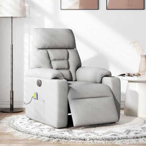 Tidyard Massagesessel Elektrisch Wolkengrau Stoff von Tidyard