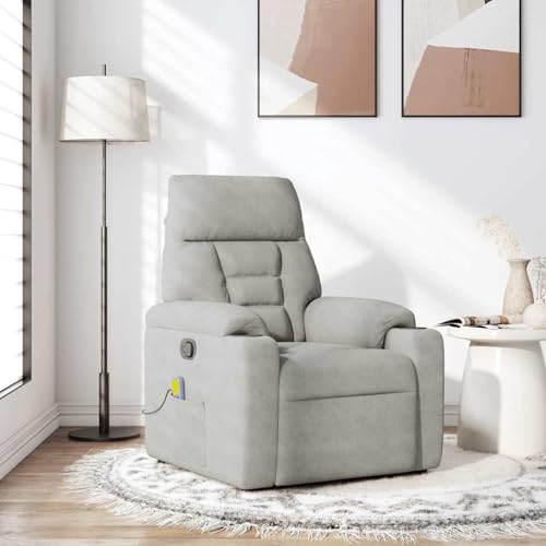 Tidyard Massagesessel Hellgrau Mikrofasergewebe von Tidyard
