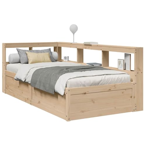 Tidyard Massivholzbett mit Regal ohne Matratze 90x190 cm Kiefer von Tidyard