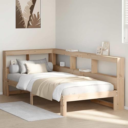 Tidyard Massivholzbett mit Regal ohne Matratze 90x190 cm Kiefer von Tidyard