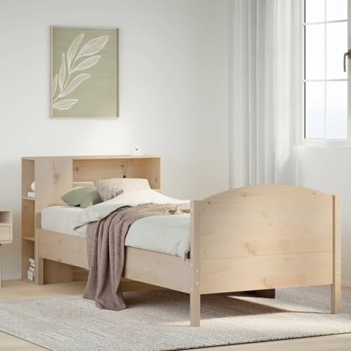 Tidyard Massivholzbett mit Regal ohne Matratze 90x200 cm Kiefer von Tidyard