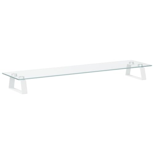 Tidyard Monitorständer Monitor Stand Riser Desktop Organizer Bildschirmständer Ständer, für PC Monitor Laptop Drucker, Weiß 80x20x8 cm Hartglas und Metall Tidyard Monitorständer Monitor Stand Riser Desktop Organizer Bildschirmständer Ständer, für PC Monitor Laptop Drucker, Weiß 80x20x8 cm Hartglas und Metall von Tidyard