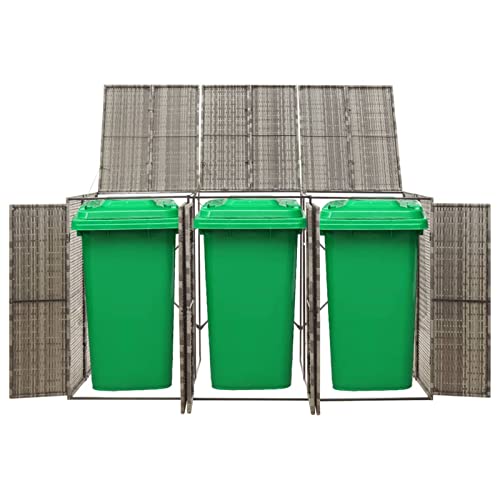 Tidyard Mülltonnenbox für 3 Tonnen Mülltonne Müllbox Mülltonnenverkleidung Müllcontainer Gerätebox Grau 207x80x117 cm Poly Rattan Tidyard Mülltonnenbox für 3 Tonnen Mülltonne Müllbox Mülltonnenverkleidung Müllcontainer Gerätebox Grau 207x80x117 cm Poly Rattan von Tidyard