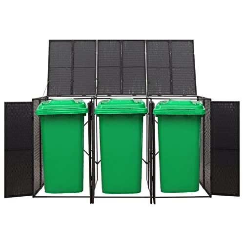 Tidyard Mülltonnenbox für 3 Tonnen Mülltonne Müllbox Mülltonnenverkleidung Müllcontainer Gerätebox Schwarz 207x80x117 cm Poly Rattan Tidyard Mülltonnenbox für 3 Tonnen Mülltonne Müllbox Mülltonnenverkleidung Müllcontainer Gerätebox Schwarz 207x80x117 cm Poly Rattan von Tidyard