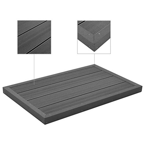 Tidyard Multifunktionale rutschfeste WPC-Platte Bodenelement für Solardusche Poolleiter WPC 101 x 63 x 5,5 cm,Holz-Kunststoff-Verbundwerkstoff von Tidyard