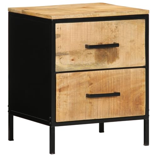 Tidyard Nachtschrank 40x35x50 cm Massivholz Grobe Mango Moderner Nachtschrank für Wohnzimmer Schlafzimmer von Tidyard