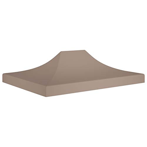 Tidyard Partyzelt-Dach Zeltdach UV- und wasserbeständig Ersatzdach Pavillondach Gartenpavillon-Dach für Garten & Terrasse & Balkon-Zelt 4x3 m Taupe 270 g/m² von Tidyard