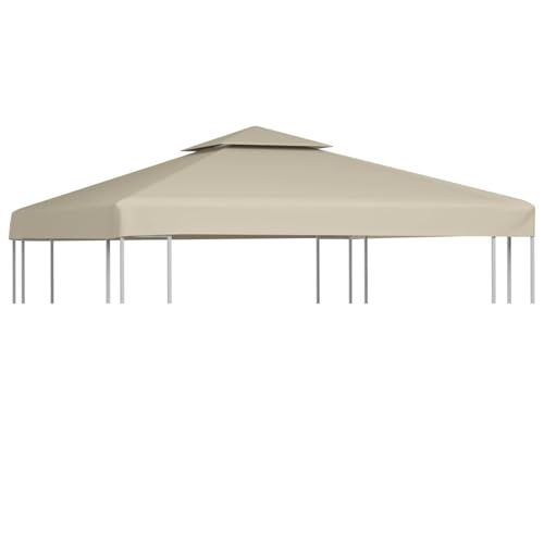 Tidyard Pavillondach Ersatzdach Pavillonabdeckung Pavillon Zeltplane Gartenplane 310 g/m2 3 x 3 m für Festzelt Gartenzelt Gartenpavillon Beige von Tidyard