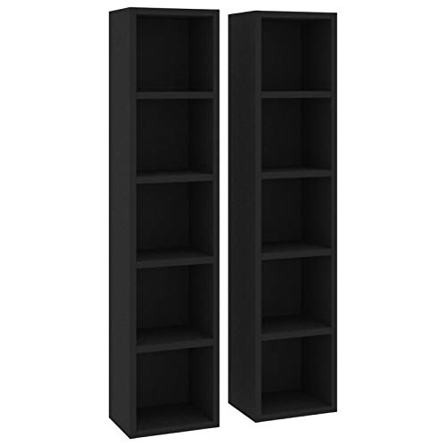 Tidyard Regale 2 STK.Schrank Aktenregal Rack Bücherregal aus Premium-Spanplatte,Aufbewahrungregal Bücherschrank Standregal Regal Bücher Akten Küchenregal 21x16x93,5 cm Mit 5 Fächern von Tidyard