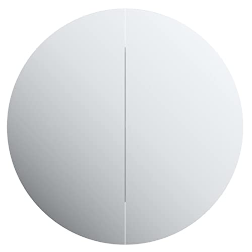 Tidyard Rundem LED Bad Spiegelschrank Badezimmerspiegel Badspiegel Spiegel Badschrank Badezimmerschrank Hängeschrank Wandschrank Weiß 40x40x17,5 cm von Tidyard