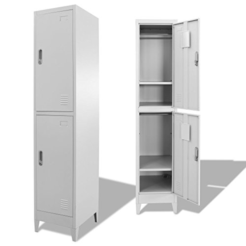 Tidyard Schließfachschrank Aufbewahrungsschränke Aktenschränke Schrank Mit Lüftungsöffnungen,Wertfachschrank Fächerschrank Spind Umkleideschrank,Kleiderspind Metallschrank Schrank 38 x 45 x 180 cm von Tidyard