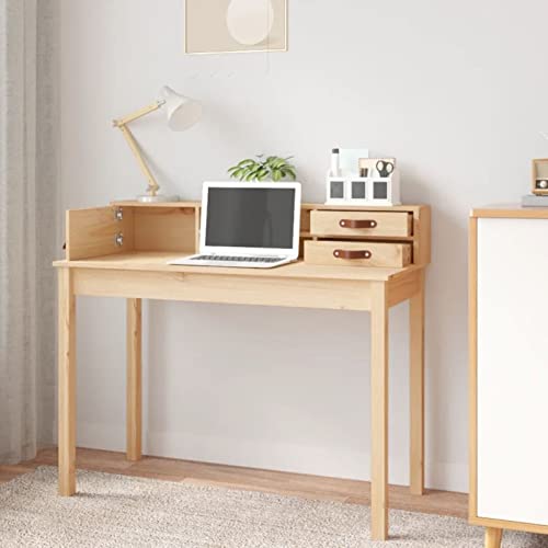 Tidyard Schreibtisch Computertisch Bürotisch PC Tisch Laptoptisch Arbeitstisch Officetisch Esstisch Kinderschreibtisch Büromöbel für Home Office,Wohnzimmer, 110x50x93 cm Massivholz Kiefer von Tidyard