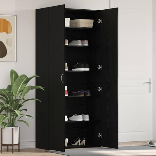 Tidyard Schuhschrank Schwarz Eiche 80x35,5x180 cm Holzwerkstoff, Standregal Schuhständer für Wohnzimmer Schlafzimmer Flur Eingang3333845 Tidyard Schuhschrank Schwarz Eiche 80x35,5x180 cm Holzwerkstoff, Standregal Schuhständer für Wohnzimmer Schlafzimmer Flur Eingang3333845 von Tidyard