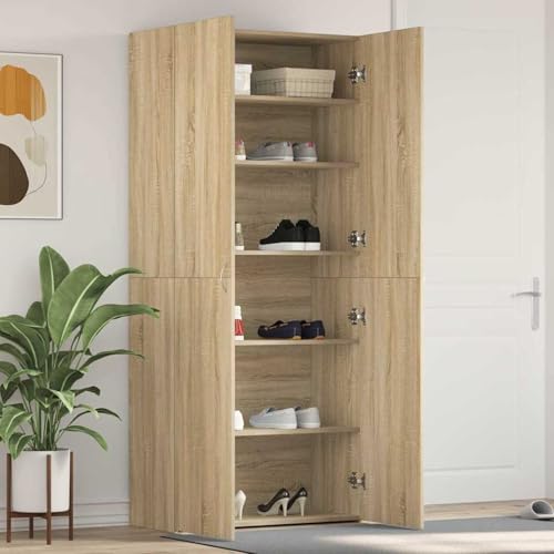 Tidyard Schuhschrank Sonoma Eiche 80x35,5x180 cm Holzwerkstoff, Standregal Schuhständer für Wohnzimmer Schlafzimmer Flur Eingang3333838 von Tidyard
