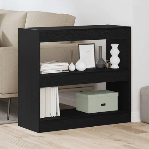 Tidyard Schwarzer Eichenbuchschrank - 80x30x72 cm, Standregal Lagerregal Bücherhalter für Schlafzimmer Büro Wohnbereich862720 von Tidyard