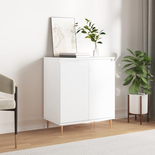 Tidyard Sideboard Kommode Beistellschrank Mehrzweckschrank Schrank Anrichte Wohnzimmerschrank Aufbewahrungsschrank Flurschrank Hochglanz-Weiß 60x35x70 cm Holzwerkstoff von Tidyard