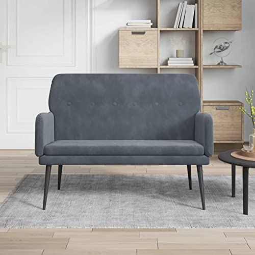 Tidyard Sitzbank Flurbank Polsterbank Esszimmerbank Multifunktionsbank Bank Stuhl Moderne Möbel für Esszimmer Schlafzimmer Flur, Dunkelgrau 108x79x79 cm Samt von Tidyard