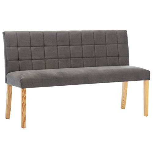 Tidyard Sitzbank Sofa Sitzmöbel Loungebank Polsterbank Sofabank Stoffbezug Flurbank Küchenbank Bank 140 cm Grau Stoff von Tidyard