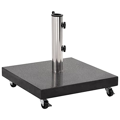 Tidyard Sonnenschirmständer Sonnenschirmfuß Witterungsbeständig Schirmständer Schirmhalter Sonnenschirm Ständer Fuß Granit 30 kg Quadrat Schwarz von Tidyard