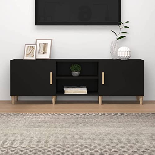Tidyard TV Schrank TV Ständer TV Kommode Moderner Fernsehtisch Fernsehschrank Lowboard Sideboard HiFi-Schrank TV Möbel Tisch Board Schwarz 150x30x50 cm Holzwerkstoff von Tidyard