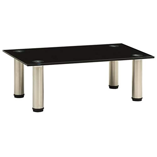 Tidyard TV Tisch Schrank Monitor Glasaufsatz Aufsatz Monitorerhöhung Fernseh Podest Monitoraufsatz Erhöhung Hartglas Schwarz 40 x 35 x 17 cm von Tidyard