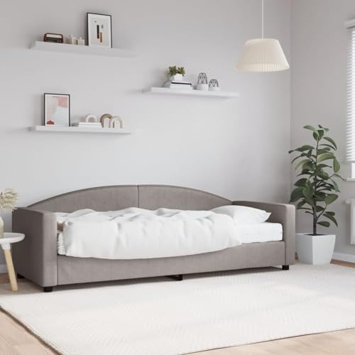 Tidyard Tagesbett mit Matratze Taupe 80x200 cm Stoff von Tidyard