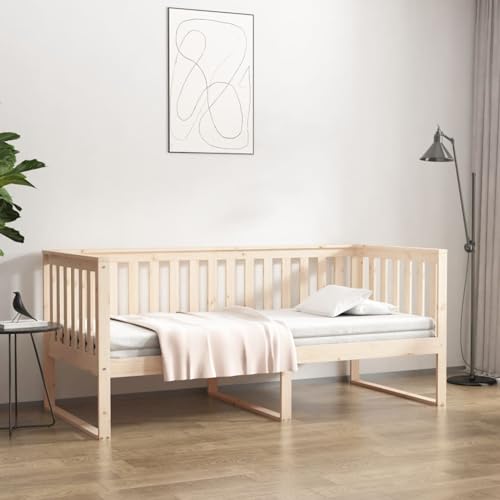 Tidyard Tagesbett ohne Matratze 100x200 cm Massivholz Kiefer Modernes Tagesbett für Wohnzimmer Büro Studentenzimmer Gäste von Tidyard