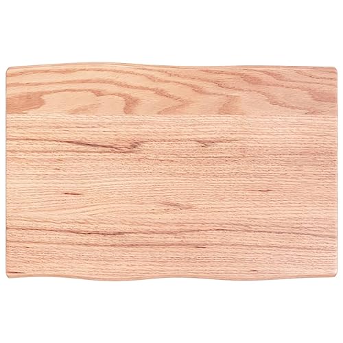 Tidyard Tischplatte Massivholzplatte Eichenplatte Holzplatte Platte Ersatztischplatte 60x40x2 cm Massivholz Eiche Behandelt Baumkante von Tidyard