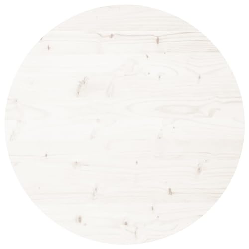 Tidyard Tischplatte Massivholzplatte Holzplatte Ersatztischplatte Holz Platte Regale Möbelplatte für Esstisch,Schreibtischplatte Bürotischplatte für Schreibtisch,Rund Weiß Ø60x3 cm Massivholz Kiefer von Tidyard