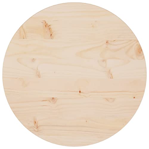Tidyard Tischplatte Massivholzplatte Holzplatte Ersatztischplatte Holz Platte für Esstisch Massivholz Kiefer Ø50x2,5 cm von Tidyard