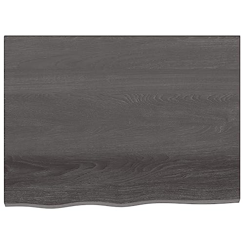 Tidyard Tischplatte Massivholzplatte Holzplatte Ersatztischplatte Holz Platte für Tisch Dunkelgrau 80x60x2 cm Massivholz Eiche Behandelt von Tidyard