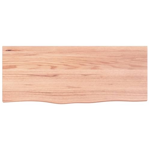 Tidyard Tischplatte Massivholzplatte Holzplatte Ersatztischplatte Holz Platte für Tisch Hellbraun 100x40x4 cm Massivholz Eiche Behandelt von Tidyard