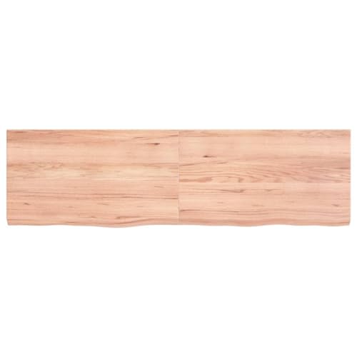 Tidyard Tischplatte Massivholzplatte Holzplatte Ersatztischplatte Holz Platte für Tisch Hellbraun 140x40x4 cm Massivholz Eiche Behandelt von Tidyard