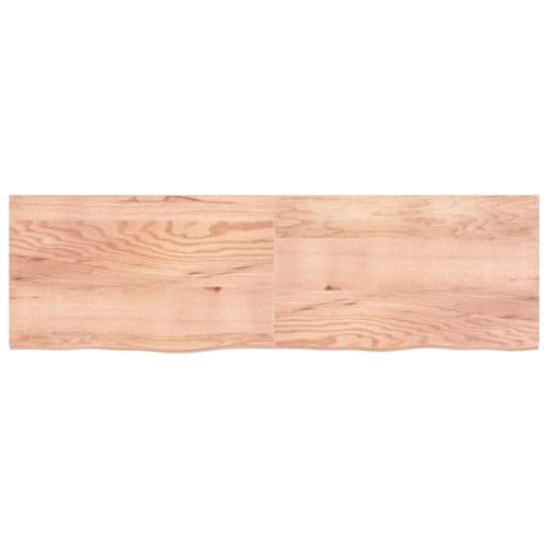 Tidyard Tischplatte Massivholzplatte Holzplatte Ersatztischplatte Holz Platte für Tisch Hellbraun 200x60x4 cm Massivholz Eiche Behandelt von Tidyard