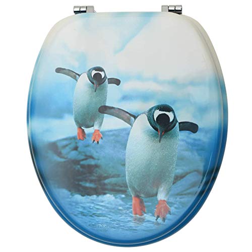 Tidyard Toilettendeckel, WC Sitz mit Schnellverschluss für leichte Reinigung mit Pinguin-Design Passen alle Toilettenschüsseln von Tidyard