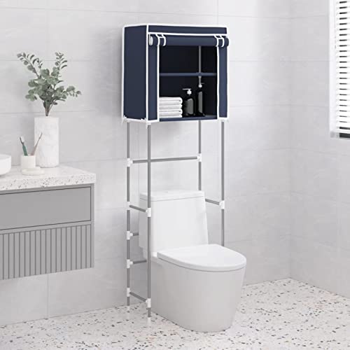 Tidyard Toilettenregal, Badezimmerregal, Waschmaschinenregal, 2 Ablagen Badregal Blau 56x30x170 cm Eisen von Tidyard