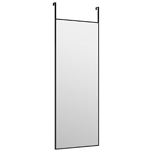 Tidyard Türspiegel Flurspiegel Wandspiegel Badspiegel Wand Deko Spiegel Glas und Aluminium Schwarz 30x80 cm von Tidyard