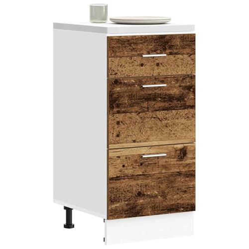Tidyard Unterschrank Lyon Altholz-Optik 40x46x81,5 cm Holzwerkstoff, Küchenzeile Küchenmöbel von Tidyard