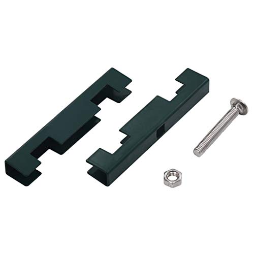 Tidyard Verzinktem Stahl gefertigte U-Mattenverbinder10 Sets Passend für 6/5/6 & 8/6/8 Doppelstabmatten,Geeignet für eine Maschenweite von 50 x 200 mm,Grün von Tidyard
