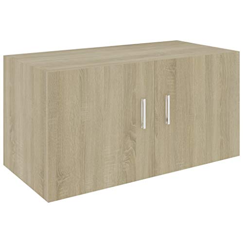 Tidyard Wandschrank mit 2 Türen Hängeschrank Wandregal Bücherregal Badschrank Schrank Aktenschrank Sonoma-Eiche 80 x 39 x 40 cm Spanplatte von Tidyard