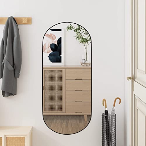 Tidyard Wandspiegel Flurspiegel Garderobenspiegel Frisierspiegel Hängespiegel 35x80 cm Glas Oval von Tidyard