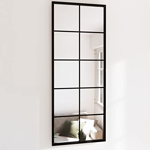 Tidyard Wandspiegel Hängespiegel Badspiegel Spiegel Flurspiegel Dekospiegel Schminkspiegel Schwarz 100x40 cm Metall von Tidyard