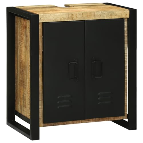 Tidyard Waschbecken Schrank 55x35x60 cm Massivholz Raues Mango, Badezimmer Unterschrank Waschtischunterschrank Badschrank von Tidyard